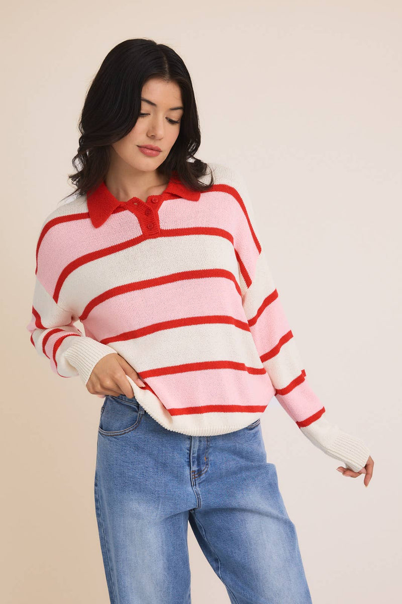 Jennifer Striped Short Sleeve Sweater main image 1