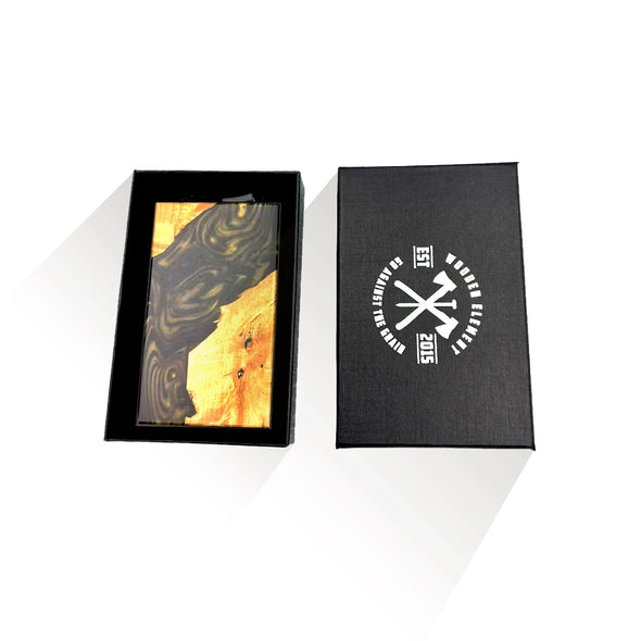 Wood & Resin Smart Pop-Up Wallets in Black & Gold