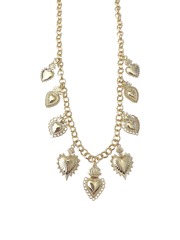 Elizabeth Heart Charm Necklace