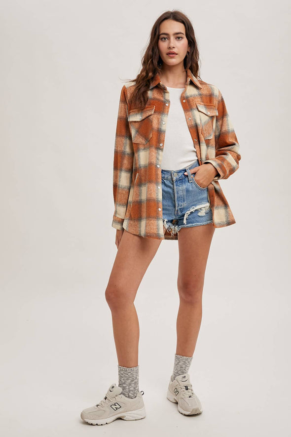 Pumpkin Button Down Flannel