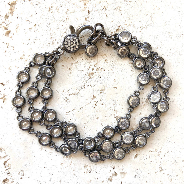 Triple layered crystal bracelet boutique salon jewelry spa