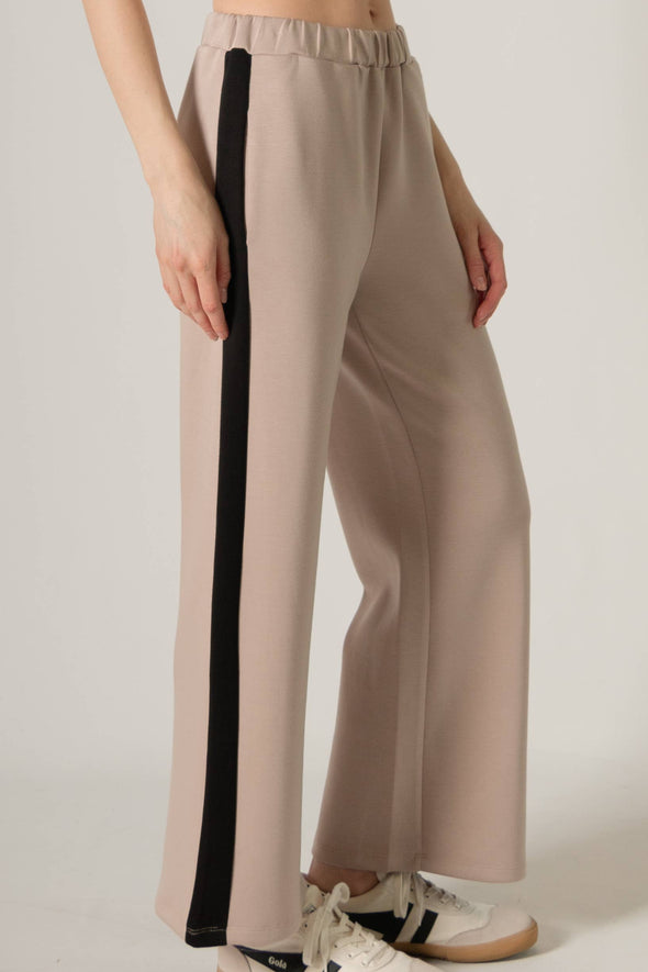 P. CILL Butter Modal Side Stripe Wide Leg Pants