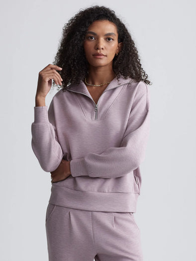 Hawley Half-Zip Sweat Mauve Marl