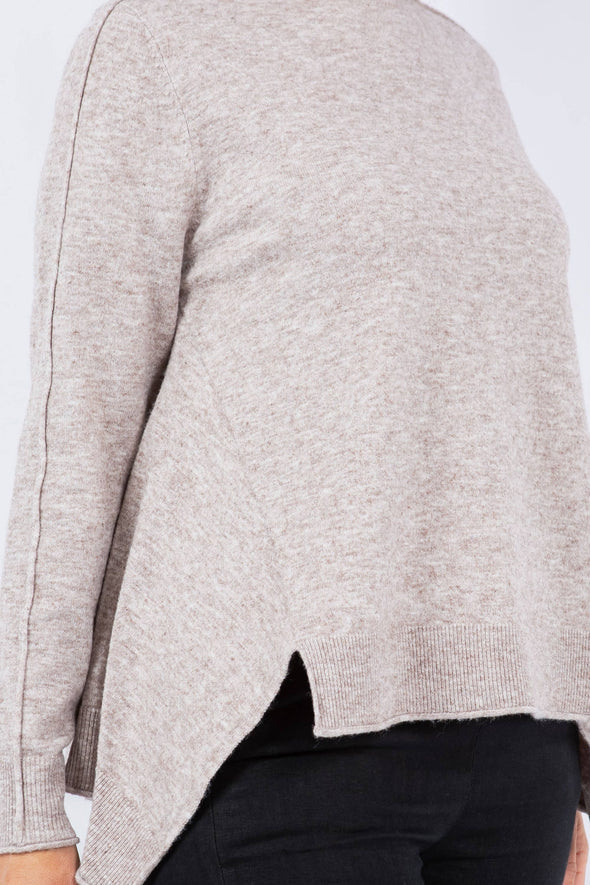 Flared Split-Hem Sweater