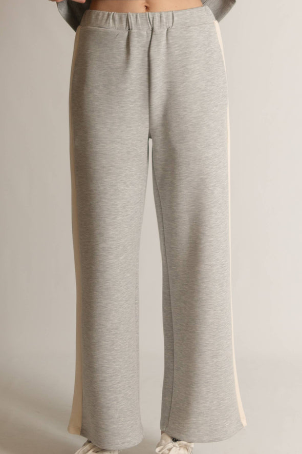 P. CILL Butter Modal Side Stripe Wide Leg Pants