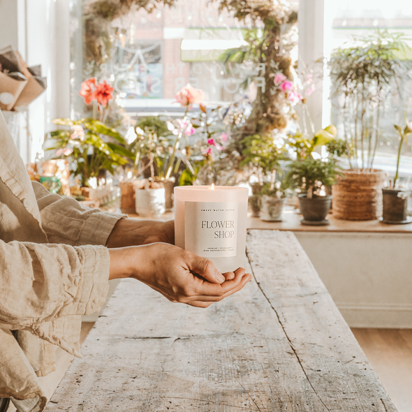 Flower Shop 15 oz Soy Candle, Matte Jar - Home Decor & Gifts