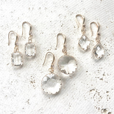 Gold crystal earrings boutique salon gift shop jewelry