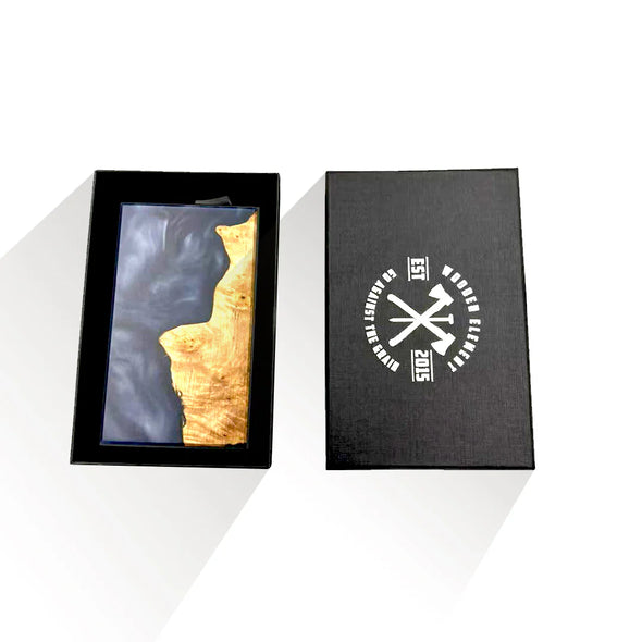 Wood & Resin Smart Pop-Up Wallets in Navy Blue