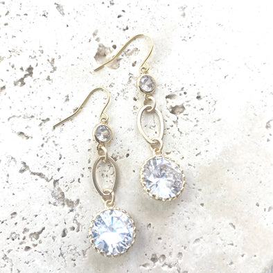 Matte gold crystal earrings
