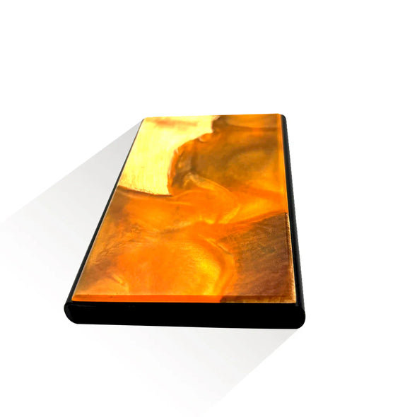 Wood & Resin Smart Pop-Up Wallets in Orange