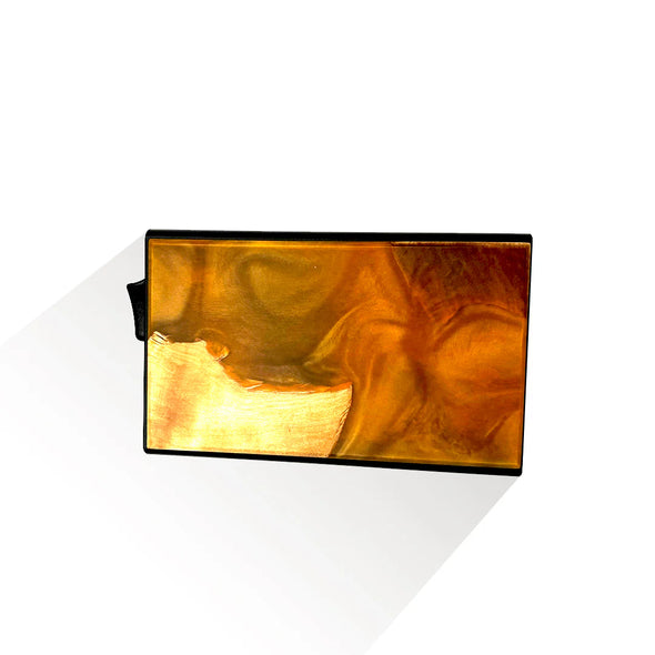 Wood & Resin Smart Pop-Up Wallets in Orange