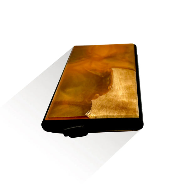 Wood & Resin Smart Pop-Up Wallets in Orange