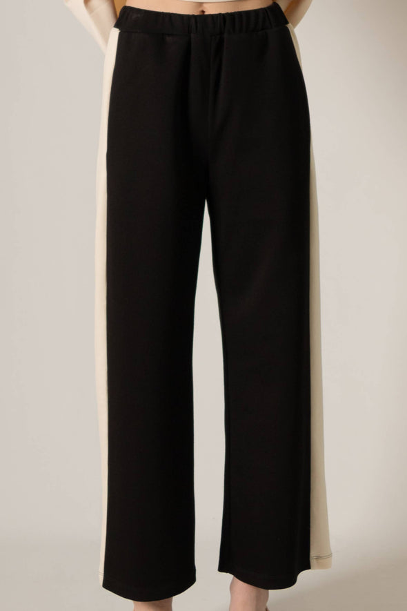 P. CILL Butter Modal Side Stripe Wide Leg Pants