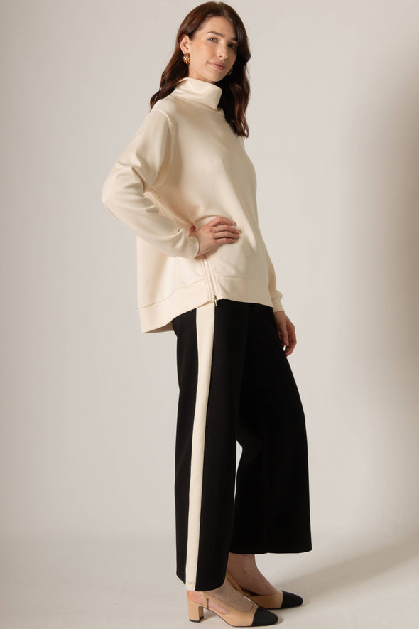 P. CILL Butter Modal Side Stripe Wide Leg Pants