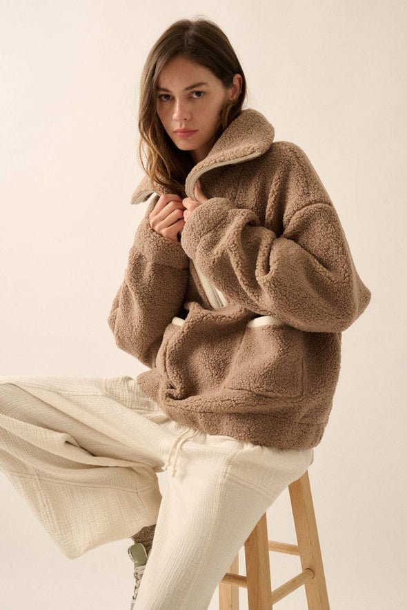 Espresso Sherpa Fleece Half-Zip Pullover