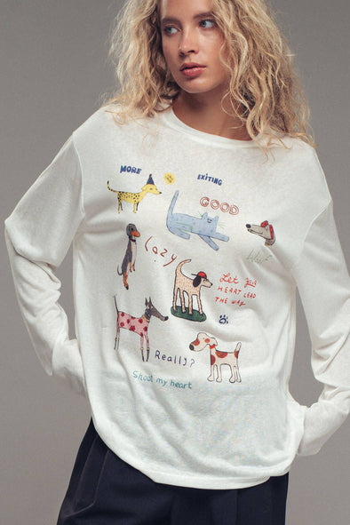Whimsical Dog Long Sleeve Top