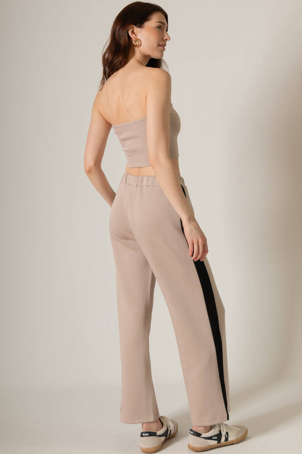 P. CILL Butter Modal Side Stripe Wide Leg Pants