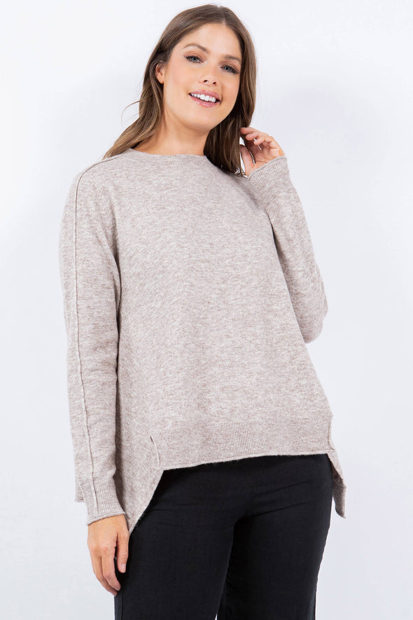 Flared Split-Hem Sweater