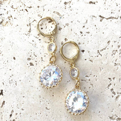 Crystal deluxe gold earrings