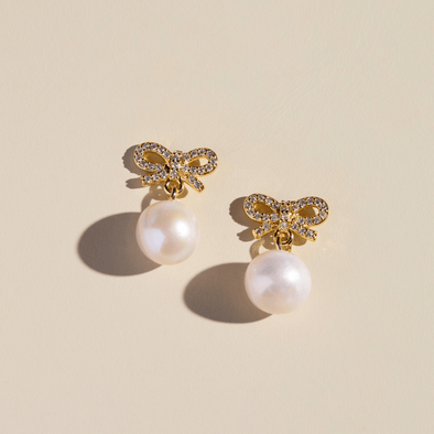 Bow and Pearl Studs