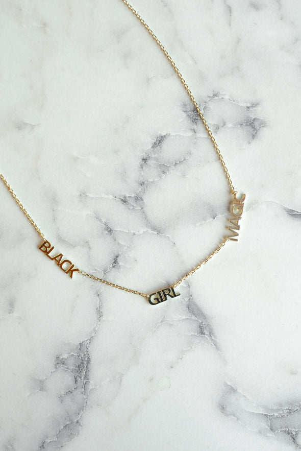Custom My Mantra/ Name Necklace - Bold Letters