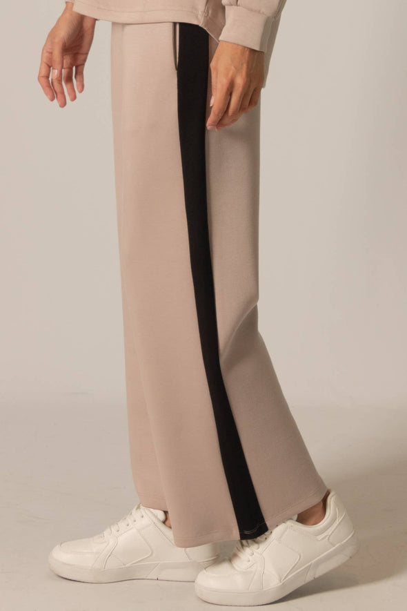 P. CILL Butter Modal Side Stripe Wide Leg Pants