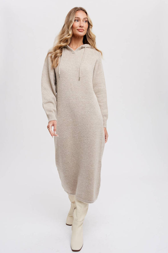 Oatmeal Hoodie Sweater Dress