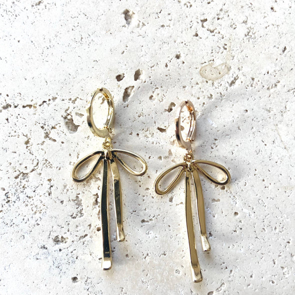 Ribbon bow earrings