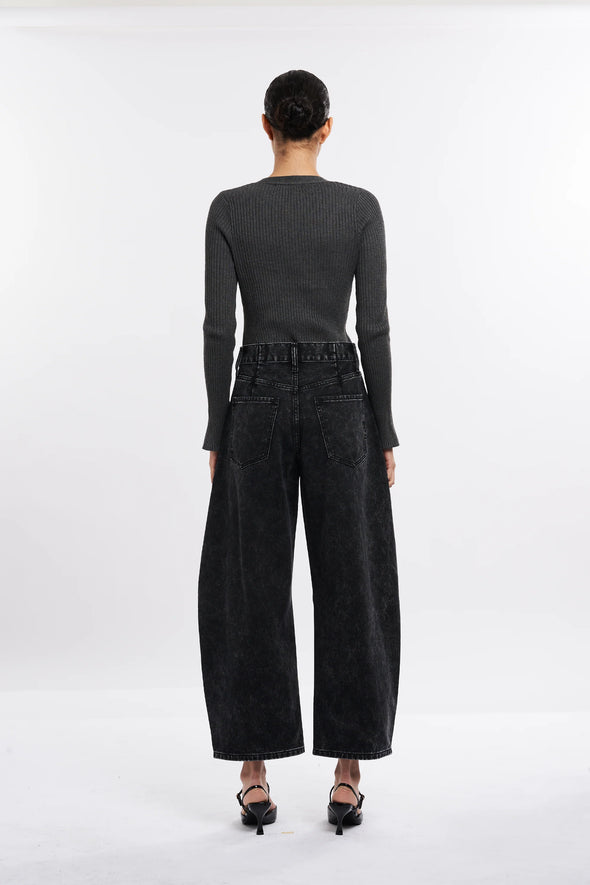 Katia Tailored Barrel Jean In Black