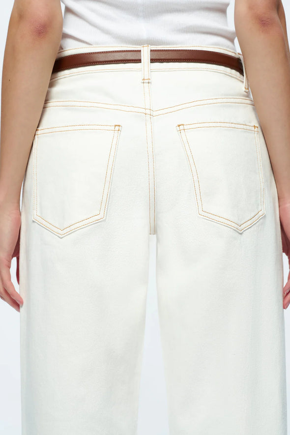 Michelle Mid Rise Straight Leg Trousers Cream
