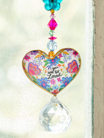 Sun Catcher Car Charm You Are So Loved Heart