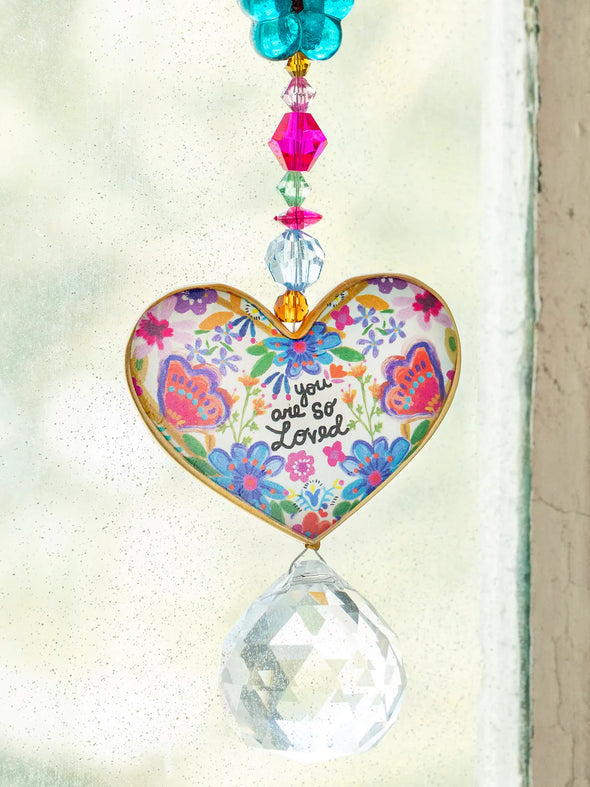 Sun Catcher Car Charm You Are So Loved Heart
