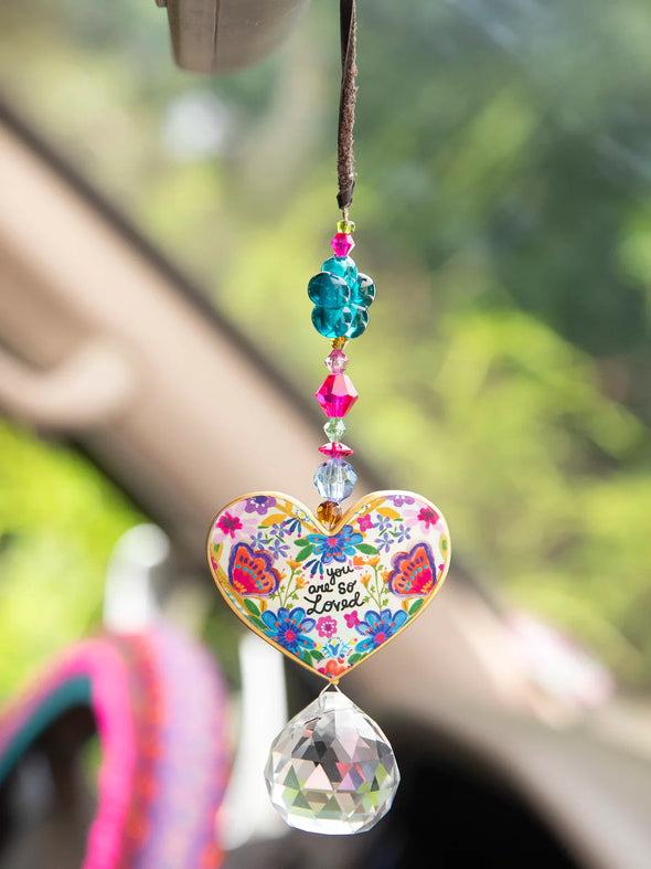 Sun Catcher Car Charm You Are So Loved Heart