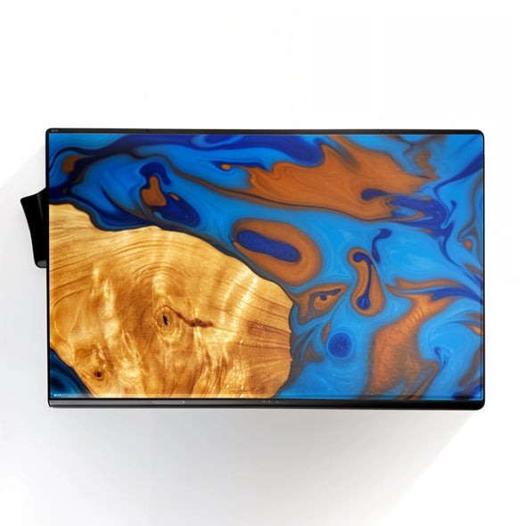 Wood & Resin Smart Pop-Up Wallets in Coffee/Dark Blue