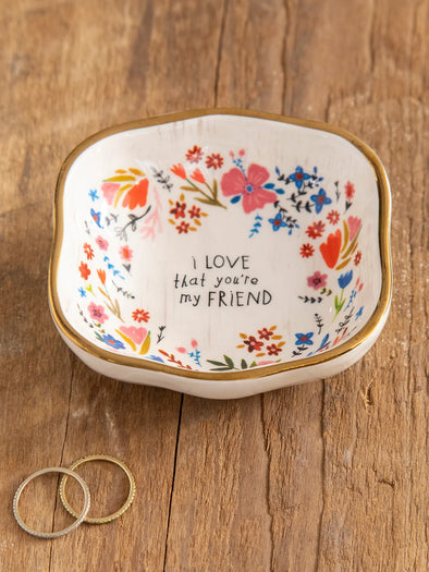 Antiqued Trinket Bowl  Friend