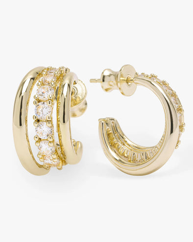 "Oh She Fancy" Smooth & Diamond Hoops