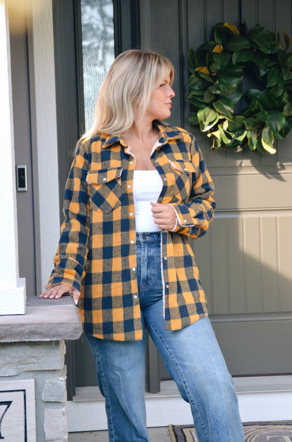 BUFFALO PLAID SHERPA-LINED SHACKET