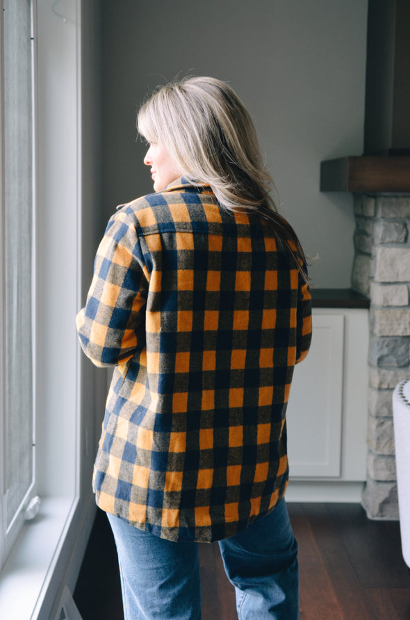 BUFFALO PLAID SHERPA-LINED SHACKET