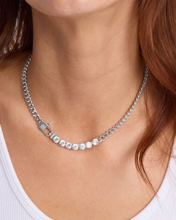 Julian Loves Diamonds Necklace 16' Silver