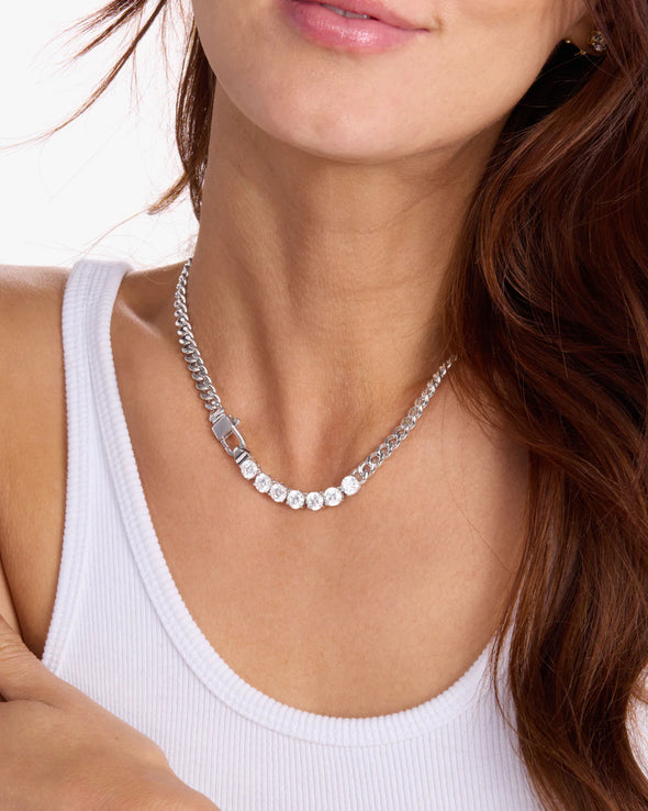 Julian Loves Diamonds Necklace 16' Silver
