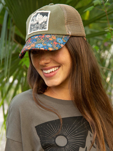 Mountains Canvas Trucker Hat
