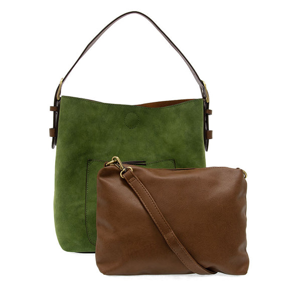 Dark Emerald Rich Faux Suede Hobo Handbag