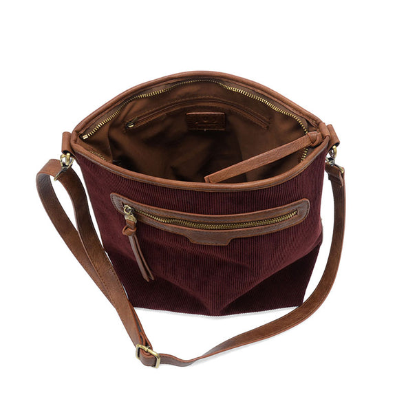 Wine Corduroy Silas Bucket Crossbody