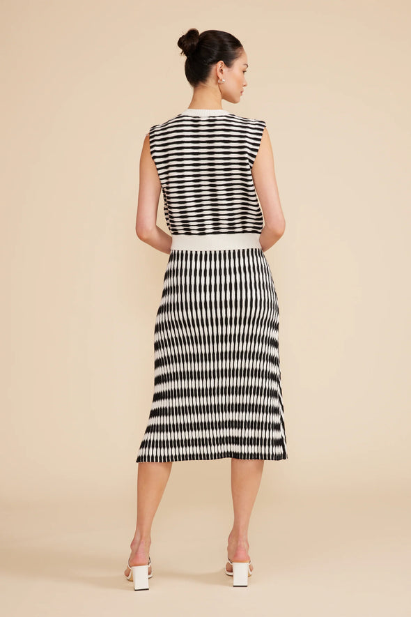 Hampton Knit Top In Black White