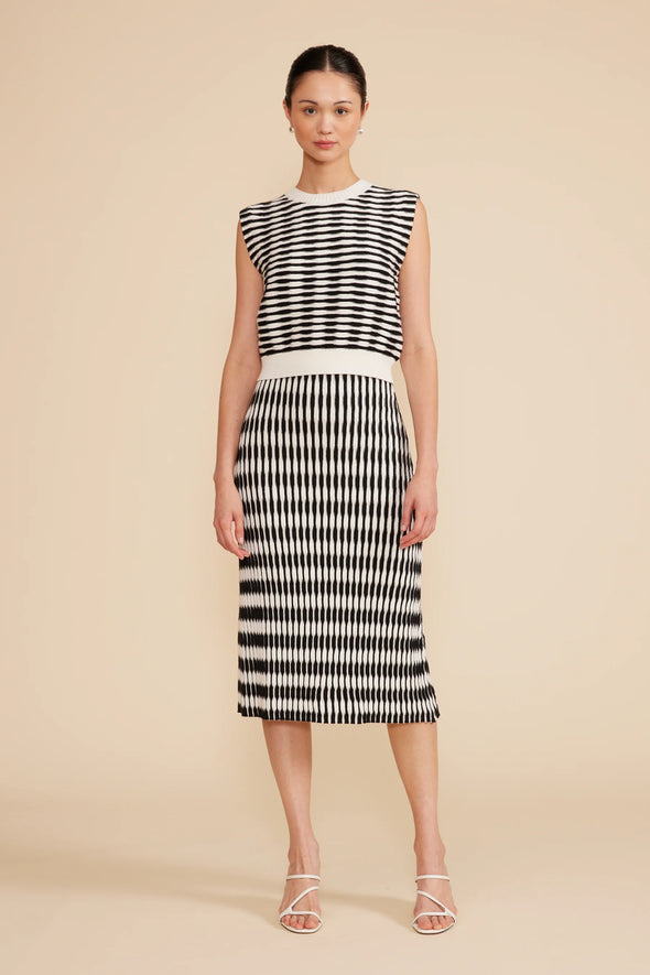 Hampton Knit Top In Black White