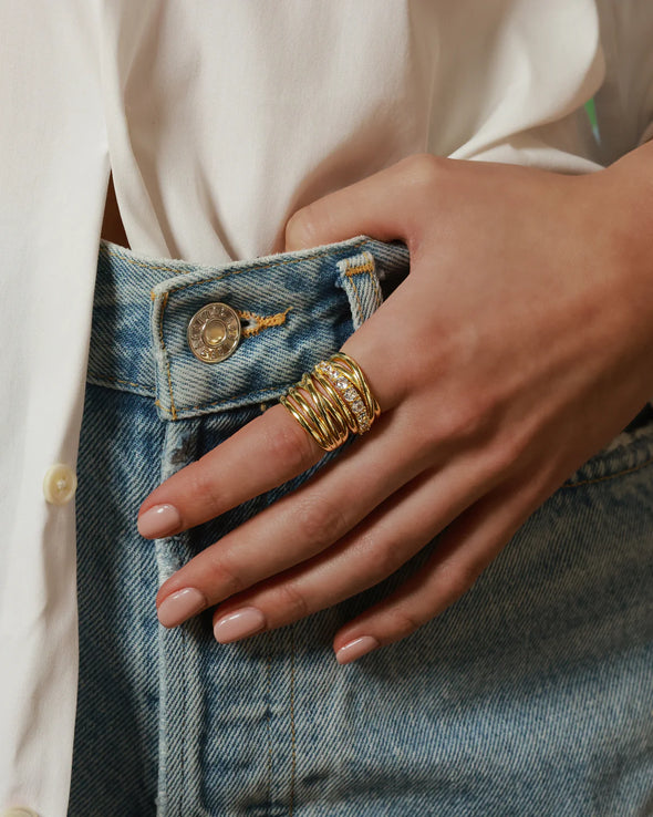 "Oh She Fancy" Stacked Diamond Ring
