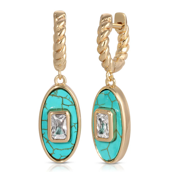 Juno Pendant Earrings Turquoise