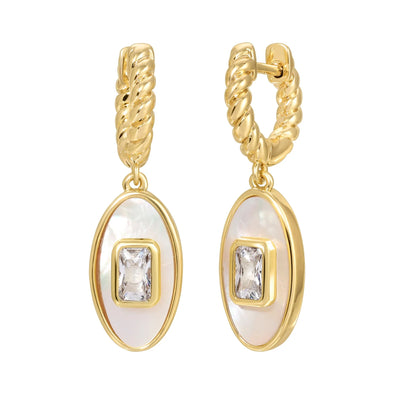 Juno Pendant Earrings Mother of Pearl