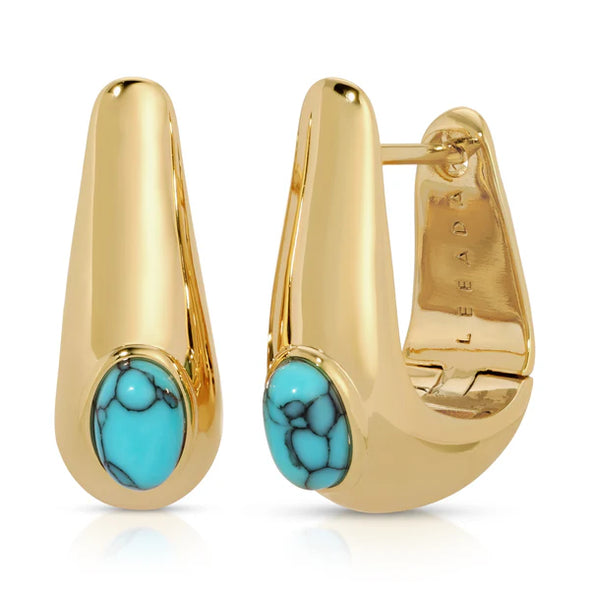 Reve Gem Hoops Turquoise