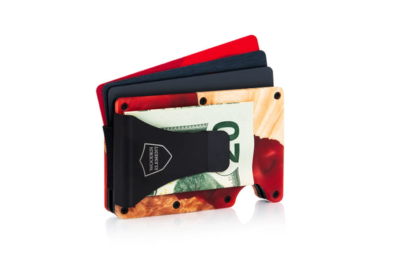 Wood/Resin Smart Wallets Red